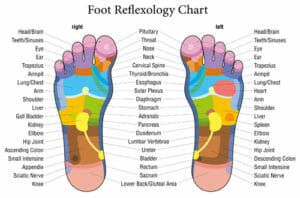 Tabella riflessologia piede Oligenesi corsi di massaggio Italia Roma Firenze Torino Milano Napoli Ancona