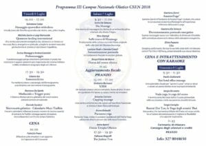 Programma Campus 2018 Nazionale CSEN